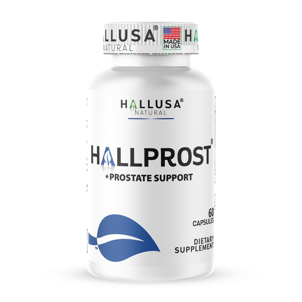 Hallusa Natural Hallprost | Blend Saw Palmetto för Män 700 mg * Prostate Health Supplement | Pygeum africanum & Pumpkin Seed | Urinary Tract Function | Frequent Urination & Bladder Support | 60 ct