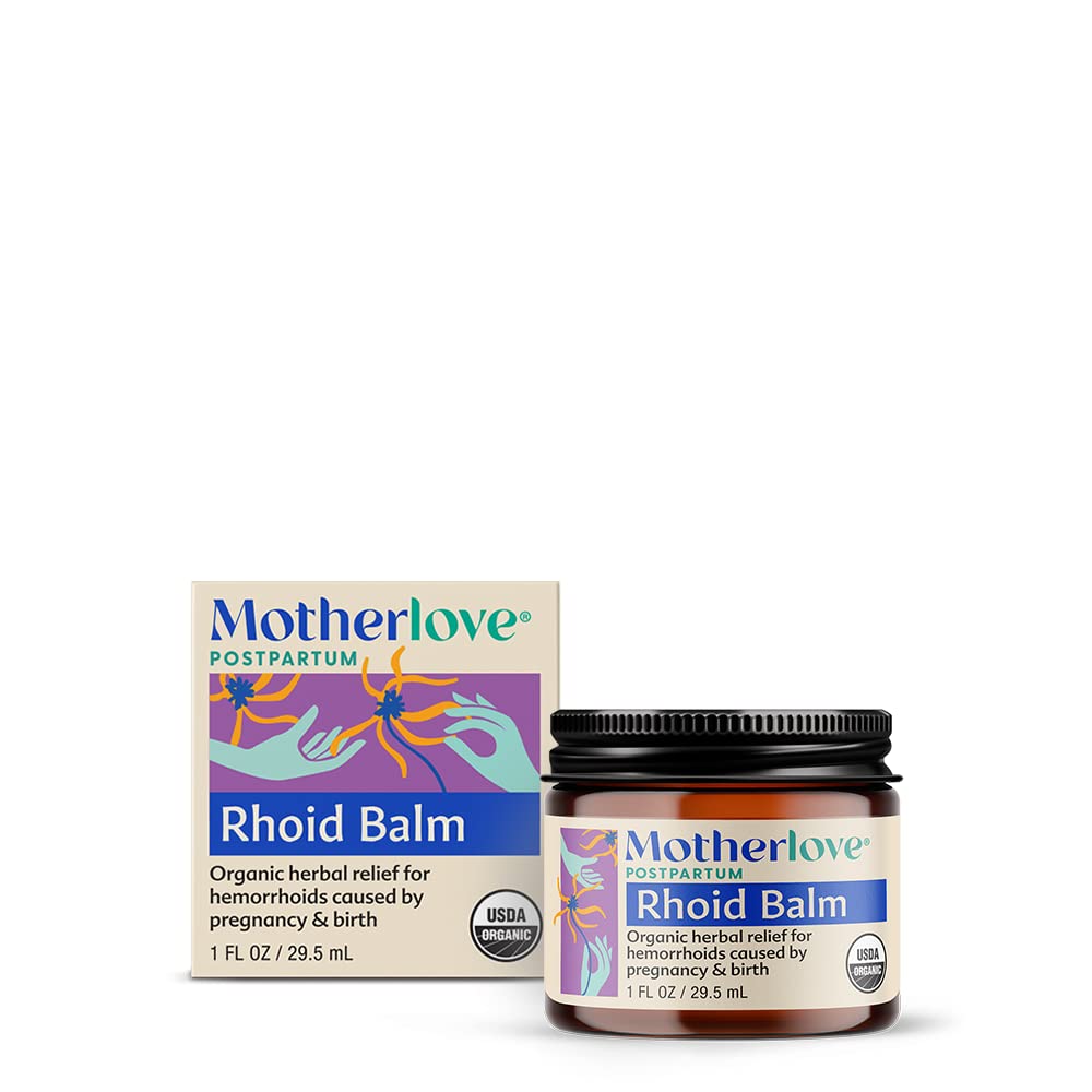 Motherlove Moms Bottom Balm (1 oz) Organisk Herbal Salve w/Witch Hazel för Bottoms Under Graviditet & Postpartum - Icke-GMO Skuld