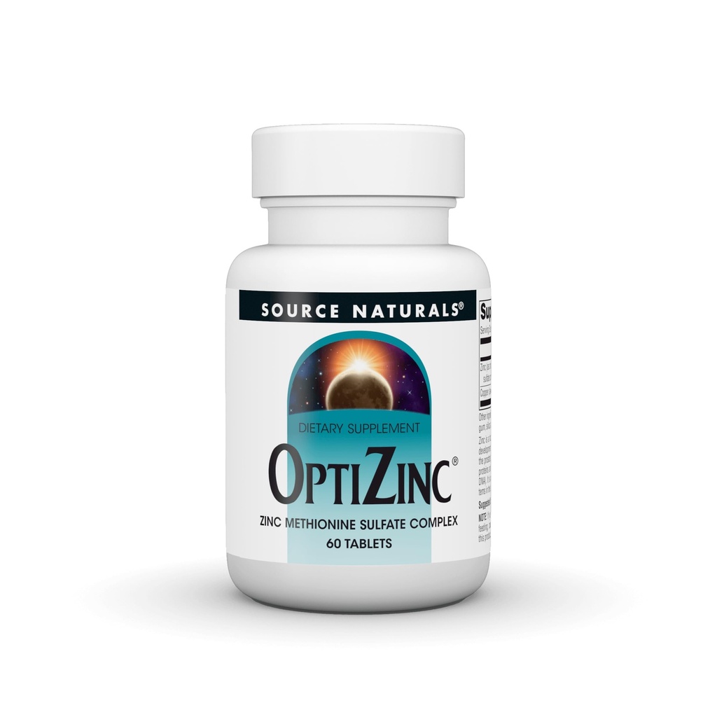 Källa Naturals OptiZinc Zink Methionine Sulfate Complex & Dietary Supplement - 60 tabletter