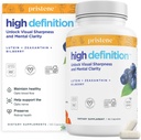 High Definition Brain + Eye Vitamins för minne, fokus och koncentration, Lutein & Zeaxanthin (25mg / 5mg) för att skydda dina ögon från blått ljus och skärmar, Bilberry Supplement för ögon för att stödja BDNF
