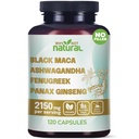 Varför inte naturliga 4-i-1 Organic Black Maca Root, Ashwagandha, Fenugreek, Panax Ginseng Capsules, Supplement för män och kvinnor