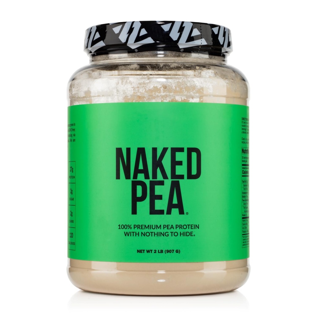 NAKED Pea - 2LB 100% Pea Proteinpulver från nordamerikanska gårdar - Unflavored Vegan Pea Protein Isolate - Växtproteinpulver, lätt att digest - 30 portioner