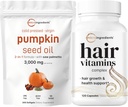 Micro Ingredients Pumpkin Seed Oil med Saw Palmetto 3 000mg Softgels & Hair Vitamins Complex Capsules | 2 Pack Bundle | Cold Pressed Virgin Oil | 14-i-1 Hair Growth Support med Collagen & Biotin