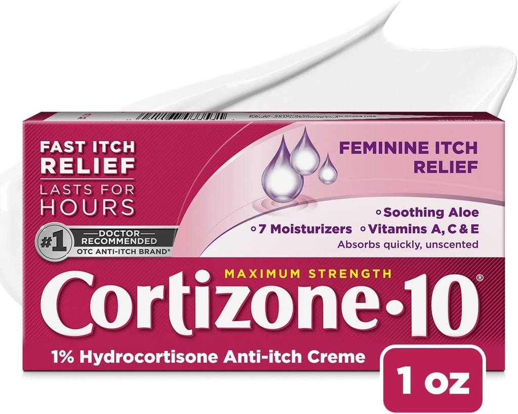 Cortizone 10 Maximal styrka Feminin Itch Cream, 1% Hydrokortison, 1 uns.