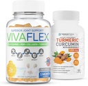 TerraForm Nutrition Joint Relief Combo Pack - Vivaflex Plus Turmeric Curcumin - Bästa gemensamma kosttillskott för att underlätta gemensamt obehag och främja rörlighet - 1 månads leverans