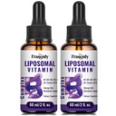 Liposomal Vitamin B Komplex Liquid Sublingual B Komplex Vitaminer Supplement för kvinnor Förbättrade Absorption Methylated B12, B1, B2, B3, B5, B6,Folate,Biotin för energi och Immune Support-4.0 oz