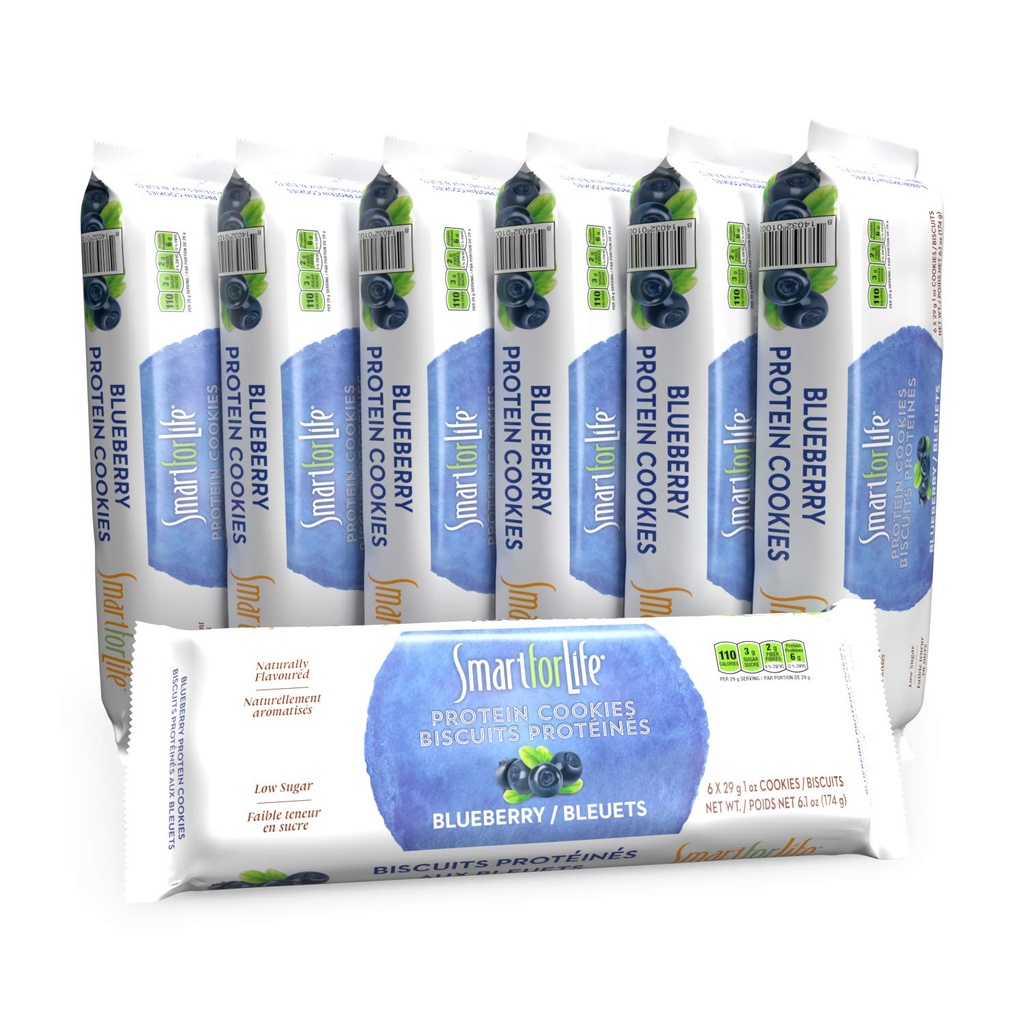Smart för Life Blueberry High Protein Cookie Diet - 1 vecka Supply - Low Carb Snacks - Low Carb Cookies Meal Replacement - High Fiber Cookies - On-the-Go Healthy Snacks