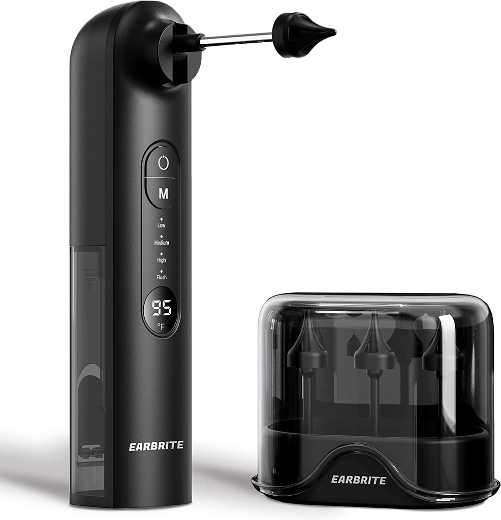 Ear Wax Removal - Electric Ear Irrigation Flushing System, vattendriven öra renare med 4 trycklägen