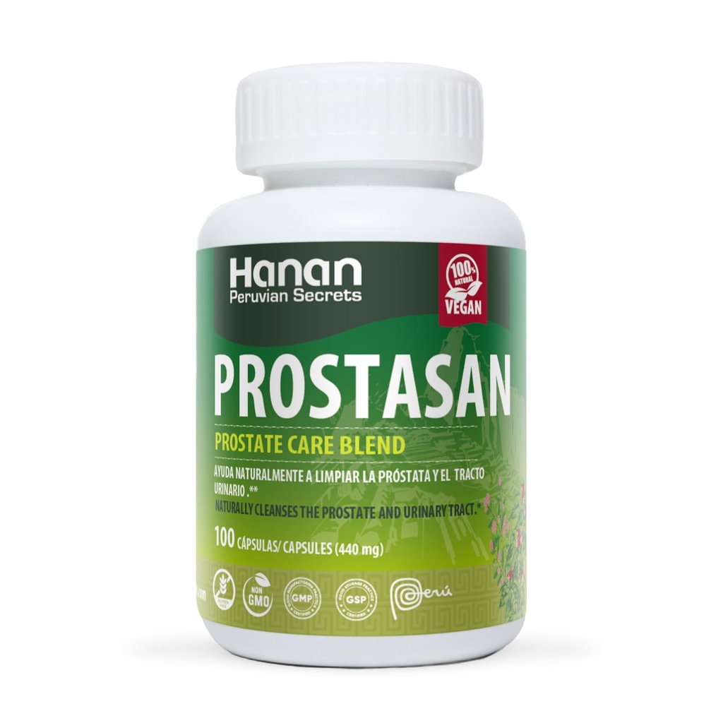 Hanan Prostasan Prostate Care Blend | 100 kapslar | Naturligtvis hjälper till att rensa prostata och urinvägarna
