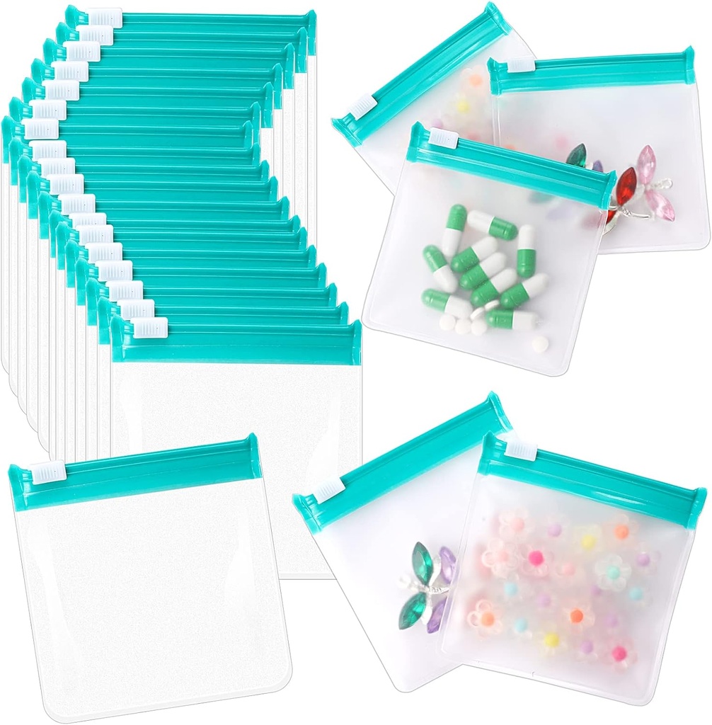 24 Pcs Travel Pill Packets Pill Pouch Bags Återanvändbar Zippered Medicine Bag Set Self Sealing Clear Plastic Medicine Organizer med Slide Lock måndag till söndag Pill Baggies för Pills Small Items Storage