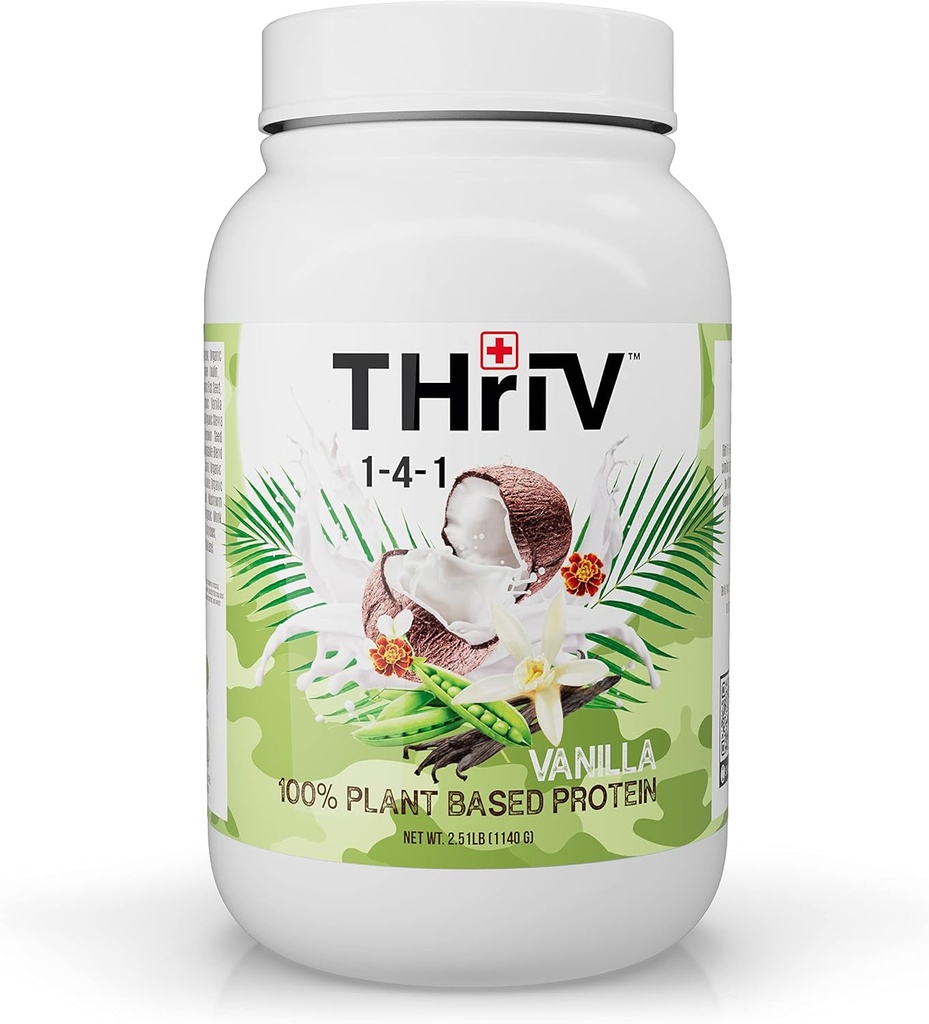 Thriv THriV Nutrition - Organic Plant Based Protein Powder, Chocolate eller Vanilla, Vegan, Gluten-Free, Non-GMO, Dairy Free, (2.5lb/1,140g) Powder (Vanilla)