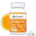 EZ smälter upplösbar folat 1,667 mcg, L-metyllfolat, sockerfri, 2-månaders leverans - 1 Pack