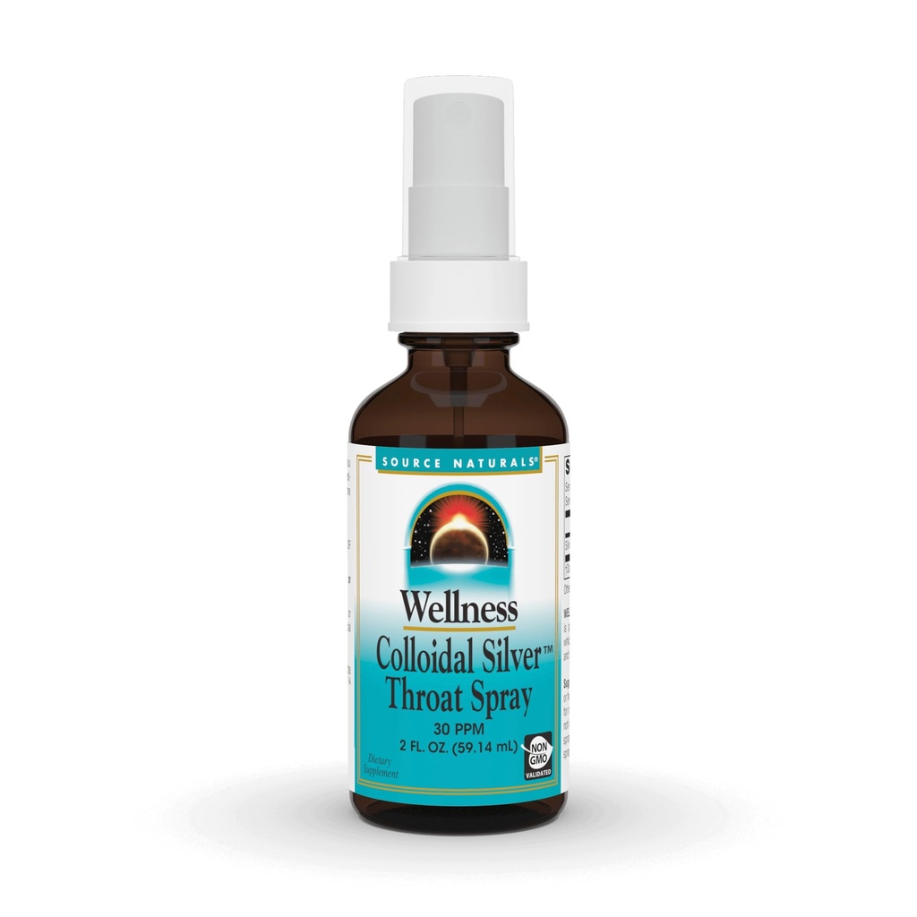 Källa Naturals Wellness Colloidal Silver Throat Spray - 30 PPM - 2 Fluid Oz