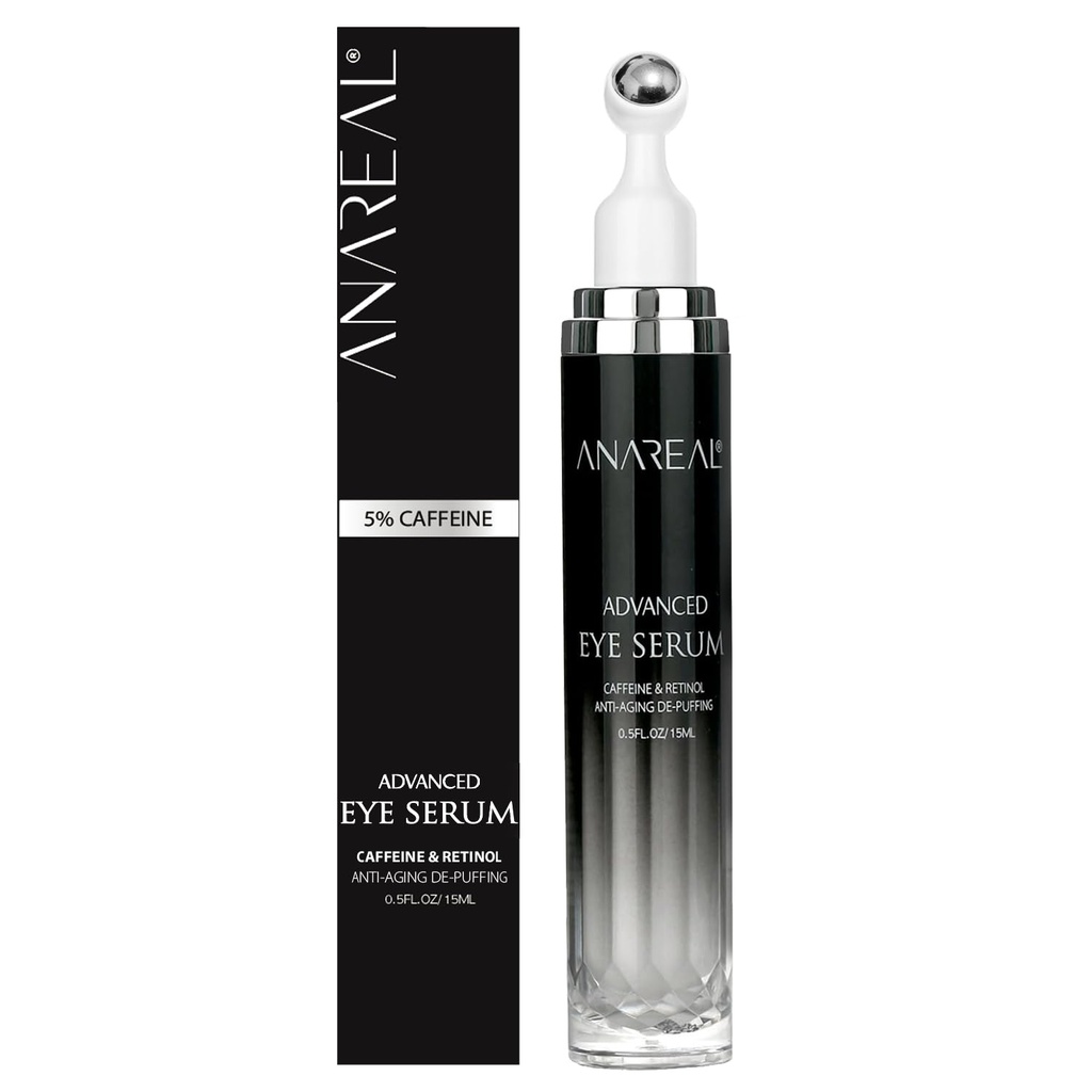 ANAREAL Eye Cream för mörka cirklar, mörka cirklar under ögonbehandling, under ögonkräm för mörka cirklar, ögonväskor behandling för män, ögonkräm för pust och väskor under ögonen, ögonkräm för rynkor