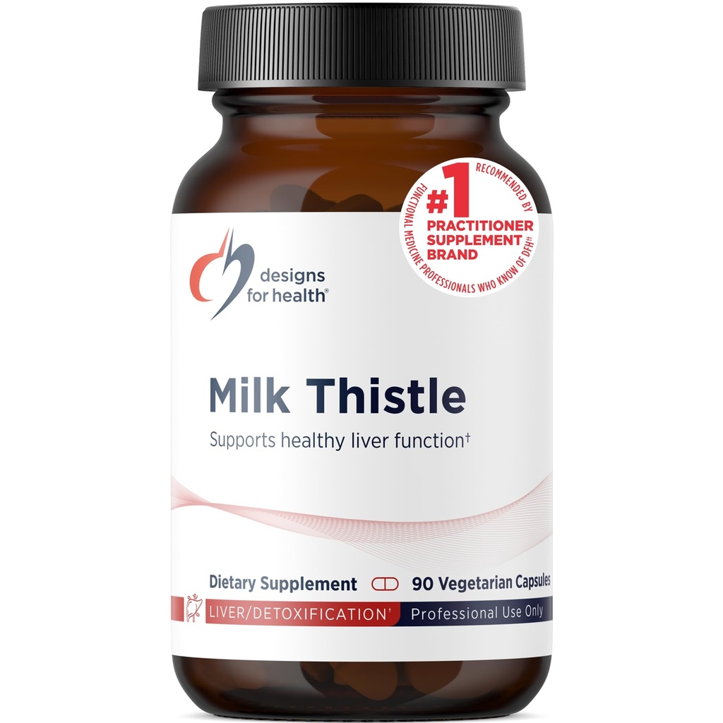 Designs for Health Milk Thistle Extract - Mycket standardiserat till 80% Silymarin från mjölk Thistle Seed - Liver + Detox Support Supplement med Sunflower Lecithin för att förbättra Absorption (90 kapslar)