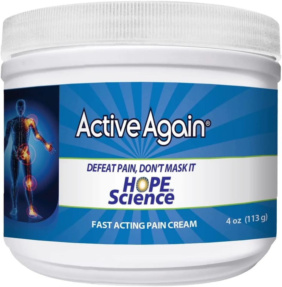 ACTIVE AGAIN Joint & Muscle Cream, 4oz | Clinically Proven for Joint Health and Mobility, Muscle, Back, Knee, Shoulder | Långsiktiga resultat | Läkare godkänd | Made in USA