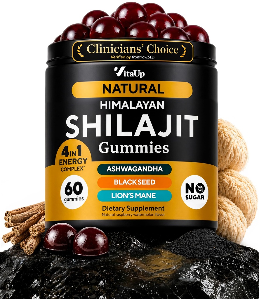 Himalaya Shilajit Gummies for Men & Women - Pure Shilajit for Men Gummies - Sugar Free Gummy Supplements with Fulvic Acid - Healthy Aging, Immune & Energy Support - 60 Count