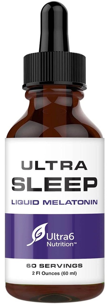 Ultra6 Nutrition Melatonin Drops med Valerian Root - Liquid Melatonin Sleeping Supplement med 5 HTP & Passion Flower - En Liquid Sleep Aid Strength Blend för vuxna