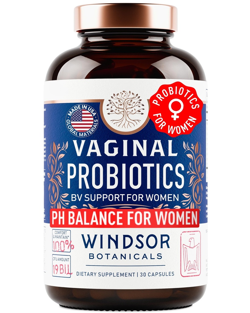 Vaginal probiotika för kvinnor - 19Bil CFU, 15-Strain Lactobacillus Probiotic för PH Balance, Urinary Tract Support, Odor & Yeast Health - Balance Complex för kvinnor BV Support Supplements - 30 Vegan Caps