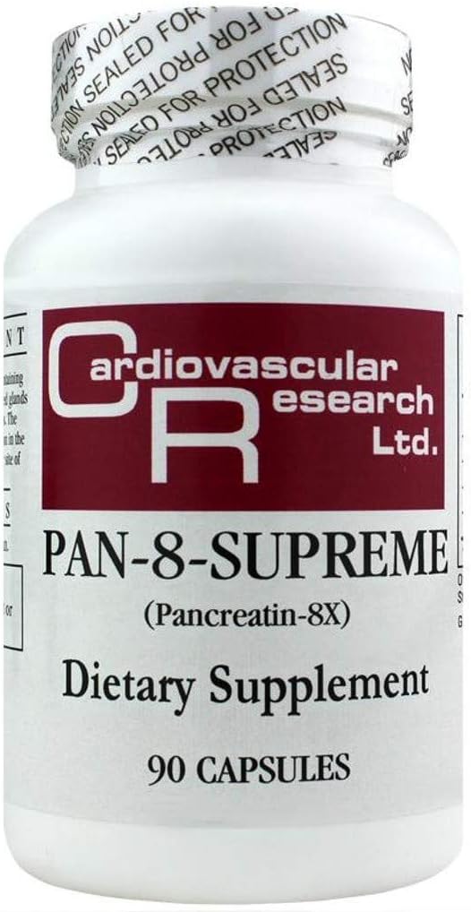 Kardiovaskulär forskning Pan-8-supreme Pancreatin, White, 90 Count