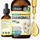 BIO KRAUTER Chamomile Flowers Tincture - Chamomile Extract - Innehåller Apigenin - Tillägg för avkoppling och lugn Support - alkohol och sockerfri - Vegan Drops 2 Fl.Oz.