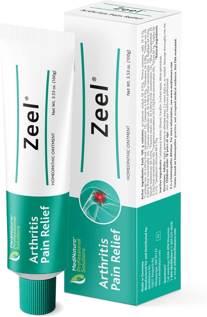 MediNatura Zeel Ointment för gemensam styvhet - Arnica + 14 aktiva ingredienser - Tillverkad i Tyskland - 3,53 oz
