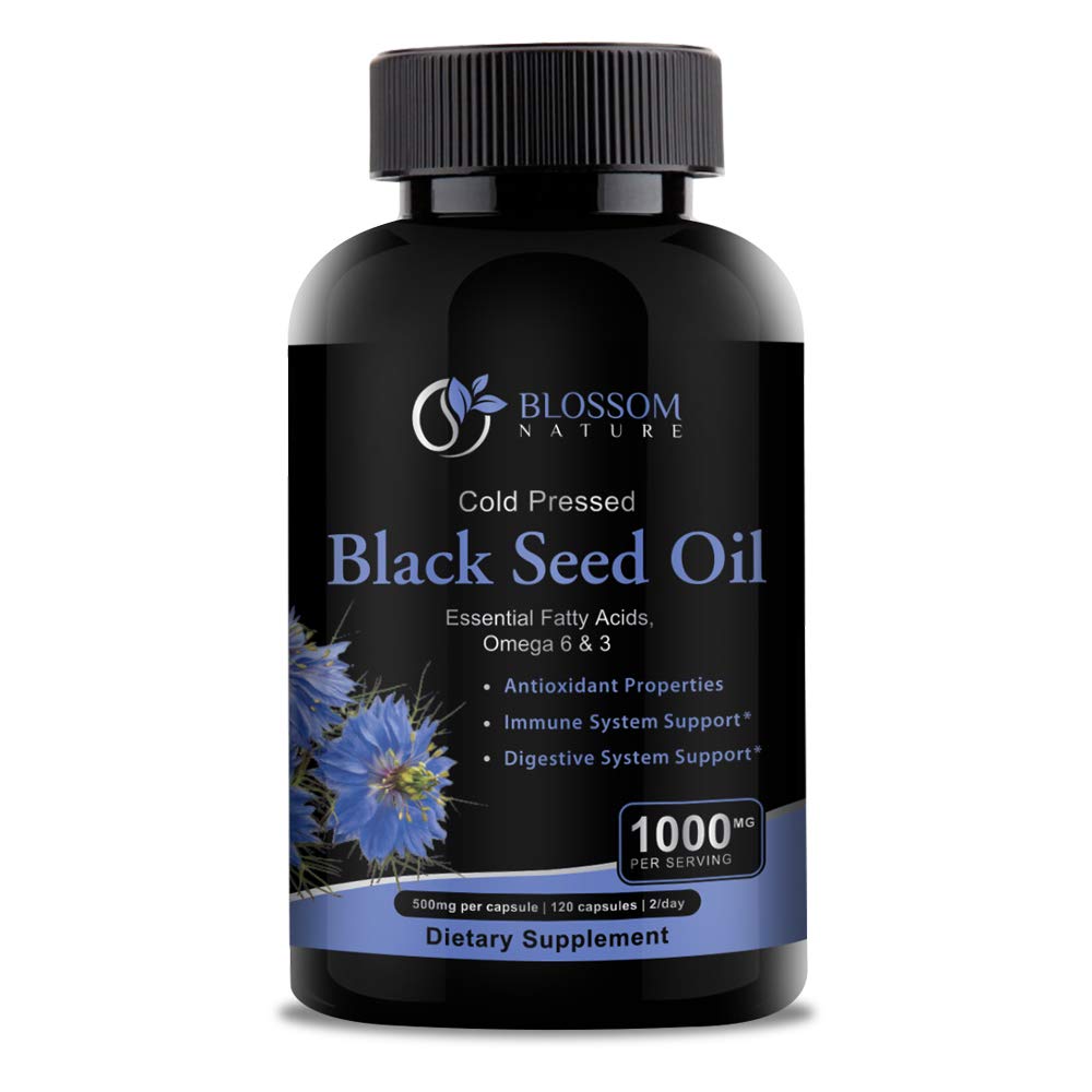 Black Seed Oil Capsules 1000mg - Premium Black Cumin Seed Oil Capsules - Black Seed Oil Liquid Pills - Virgin Cold Pressed Nigella Sativa Oil Pills - Blackseed Oil - 120 Cap (2 Månadsförsörjning)