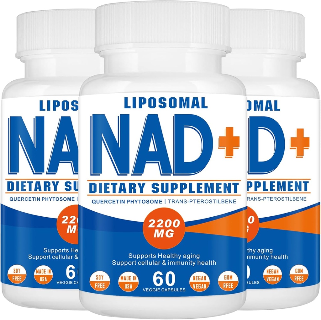 2200 mg Liposomal NAD+ Tillägg, NAD Supplement för cellulär energi, åldrande Defese,180 kapslar
