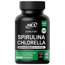Chlorella Spirulina Powder Capsules 3000 mg BMAA Free Purest Blue Green Algae - Bästa naturliga Detox Raw Vegan Vitamins Protein Green Superfood - Tillverkad i USA