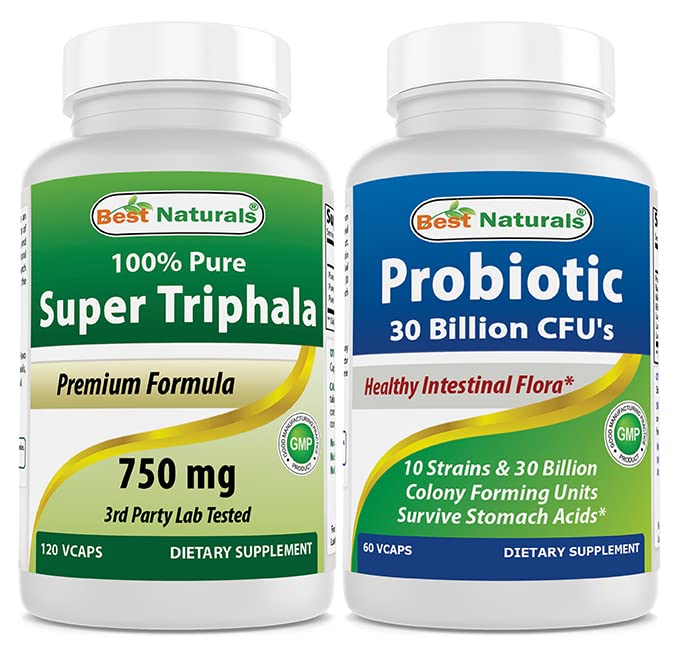 Bästa Naturals Triphala 750 mg & Probiotic 10 Strains & 30 miljarder CFU