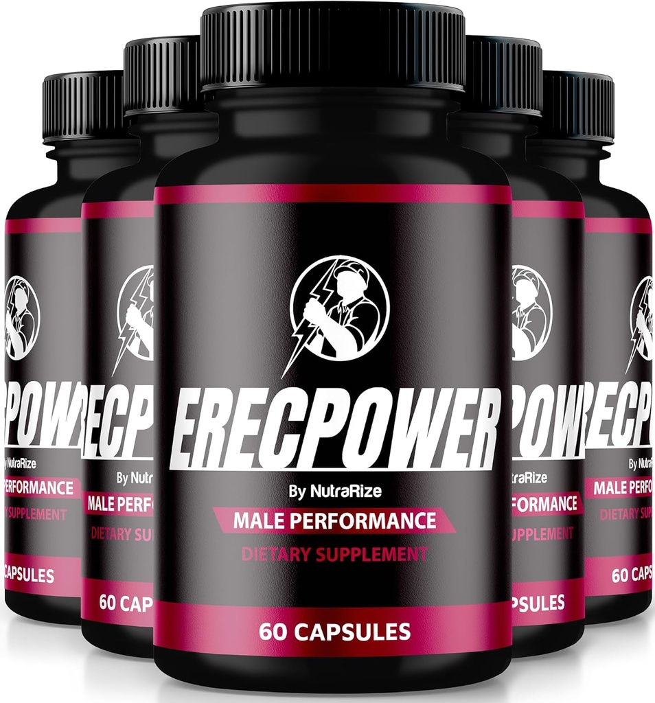 (5 Pack) ErecPower för män, Officiella ErecPower-piller, naturligt manligt tillskott till bränsleenergi och stöd övergripande hälsa, Erec Power för prestanda, översyn (300 kapslar)
