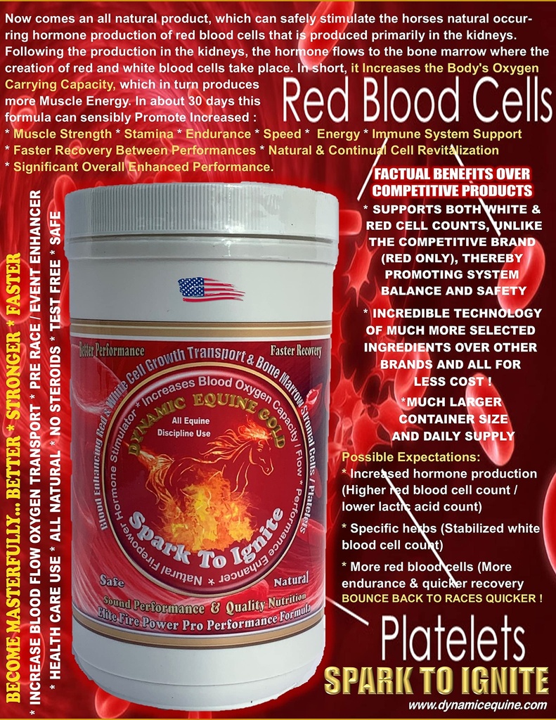 Gnista till Ignite...Blood Oxygenation Natural Fire Power Pro Performance Enhancer. Naturligtvis stimulerar EPO Hormone att öka prestanda.