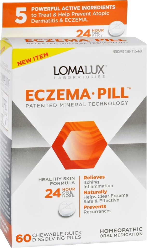 Loma Lux Laboratories Acne Eczema - Chewable - Snabbupplösning - 60 greve