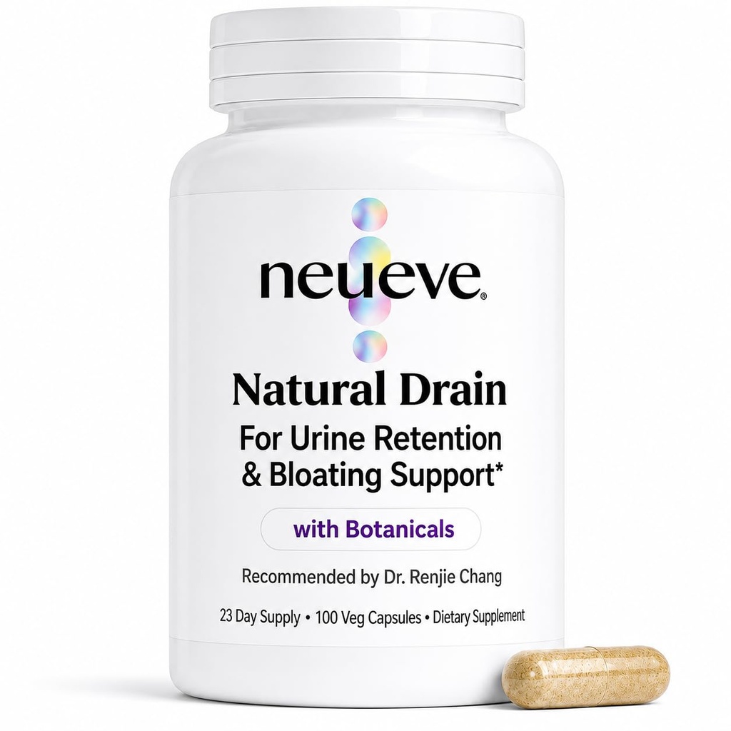NeuEve Urin Kontroll med Natural Drain Daily Supplement | Hjälper till att minska urinretention, stödja en hälsosam urinväg