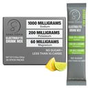 Electrolyte Drink Mix Hydration Packets: 1000mg Natrium, Kalium & Magnesium Citrus Salt Hydrating Powder, Zero Sugar - 30 Lemon Lime Electrolyte Powder Packets, För Rehydrering eller Dehydrering Relief
