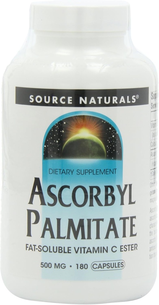 Källa Naturals Ascorbyl Palmitate 500mg, 180 kapslar (Pack of 2)