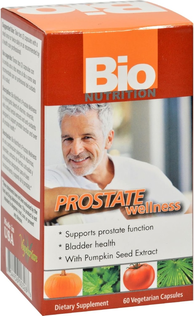 Bio Nutrition Prostate Wellness - Bladder Health - Gluten Free - 60 Vegetariska kapslar (Pack of 2)