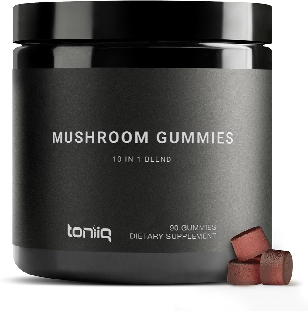 Mushroom Gummies - Ultra High Potency 10:1 Extract med Lion's Mane, Chaga & Reishi - Kraftfull 10-Mushroom Blend - Tredjeparts Lab Testad - 90 Gummies