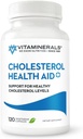 Vitaminerals® 125 Cholesterol Health Aid Plus | Niacin | CoQ10 | Vitlök | Phytolestrol Complex | 60 Vegetabiliska kapslar