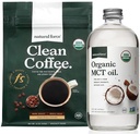 Natural Force Organic Dark Roast Clean Coffee + Organic MCT Oil Bundle - 100% Pure Coconut MCTs & Mold & Mycotoxin Free Coffee - Non-GMO, Keto, Paleo och Vegan - 12 Oz och 16 Oz