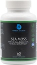 Sea Moss med Irish Moss Burdock Root Bladderwrack & Black Pepper - Nutrients-Rich Superfood för Immune, Digestive, Joint, Skin Health - Vegan, Non-GMO - 60 Irish Moss Capsules, Made in USA