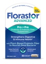Florastor Advanced Pro+Pre Daily Probiotic and Prebiotic Supplement for Women and Men, Boosts Good Bacteria, Saccharomyces Boulardii CNCM I-745 (30 kapslar) (Pack of 1)