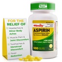 TIME-Cap Labs 500 Tablets Low Dose Aspirin 81mg Enteric Coated - NSAID Pain Reliever & Fever Reducer for Adults, Helps with Minor Aches, Headaches, Muscle Pain, Toothaches, and Joint Discomfort