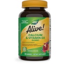 Naturens väg levande! Chewable Calcium Gummies med vitamin D3, Daily Supplement stöder hälsosamma ben och tänder och muskelfunktion *, jordgubbar och hallon-lemonade smaksatt, 60 Gummies