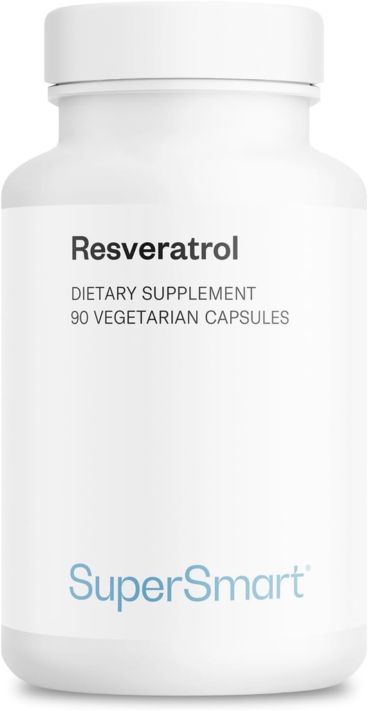 Supersmart - Resveratrol 40mg per Day (Well-Tolerated) - Organic Red Grapes Extract - High Potency Resveratrol Supplement | Non-GMO & Gluten Free - 90 Vegetarian Capsules