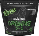 ROGUE PET SCIENCE Origins 5-i-1 Hästtillskott - Pelleted Equine Food Topper w/Natural Omega 3 Fish Oil - Stöder Gut Health, Ulcer Relief & Joints-Helps Allergies, Hud och Coat Health (5 lbs)