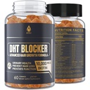 DHT Blocker Gummies Hair Growth Supplement, Super Potency Saw Palmetto & Biotin 10000 mcg för kvinnor och män, Plus 12 Proprietary Blend - Förhindra håravfall, Blockering DHT Receptors, Hormonal Balance