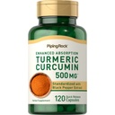 Piping Rock Turmeric Curcumin med Black Pepper 500mg | 120 kapslar | Standardiserad Herbal Supplement | Non-GMO, Gluten Free