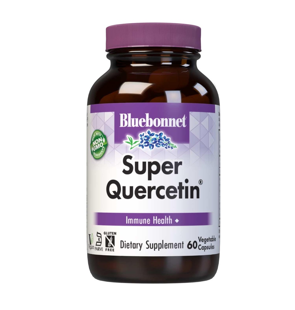 Bluebonnet Nutrition Super Quercetin Vegetable Capsules, Vitamin C Formel, Bäst för Seasonal & Immune Support, Non GMO, Gluten Free, Soy Free, Milk Free, Kosher, 60 Vegetable Capsules