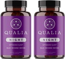 Qualia Night Sleep Aid | Non-Habit Forming | Science-Backed Supplement för djupt uppfriskande sömn | Melatonin-Free, Vegan, icke-GMO, Gluten-Free